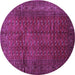 Round Southwestern Purple Country Rug, tr111pur