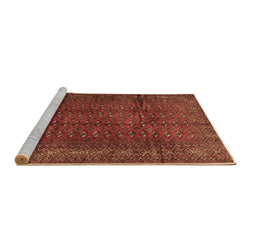 Sideview of Machine Washable Southwestern Brown Country Rug, wshtr111brn