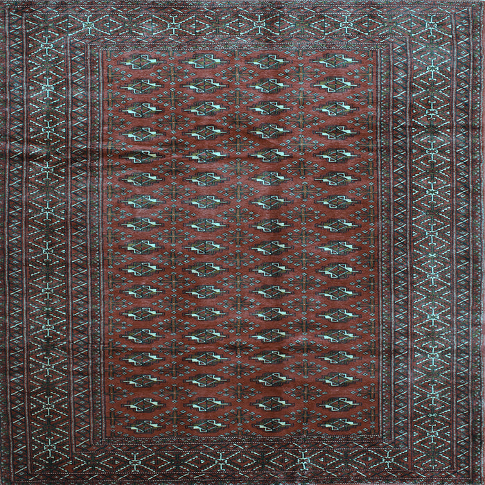 Square Machine Washable Southwestern Light Blue Country Rug, wshtr111lblu