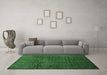 Machine Washable Southwestern Emerald Green Country Area Rugs in a Living Room,, wshtr111emgrn