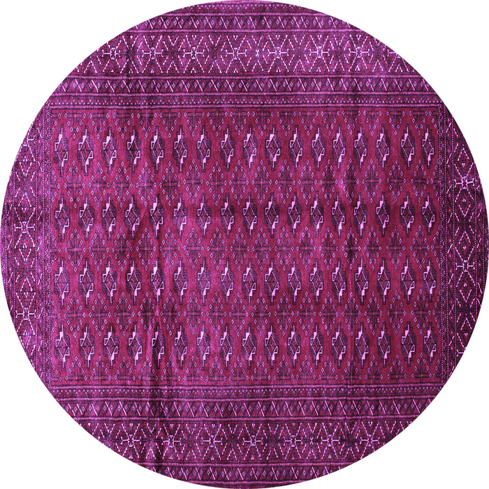 Round Machine Washable Southwestern Purple Country Area Rugs, wshtr111pur