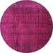 Round Southwestern Pink Country Rug, tr111pnk