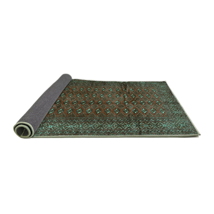 Sideview of Southwestern Turquoise Country Rug, tr111turq