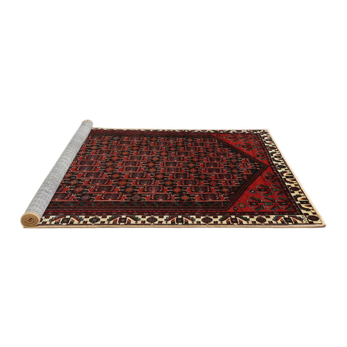 Sideview of Machine Washable Traditional Sepia Brown Rug, wshtr1120