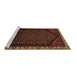 Sideview of Machine Washable Persian Brown Traditional Rug, wshtr1120brn