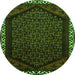 Machine Washable Persian Green Traditional Area Rugs, wshtr1120grn