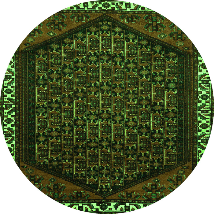 Square Persian Green Traditional Rug, tr1120grn