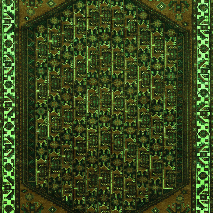 Serging Thickness of Machine Washable Persian Green Traditional Area Rugs, wshtr1120grn