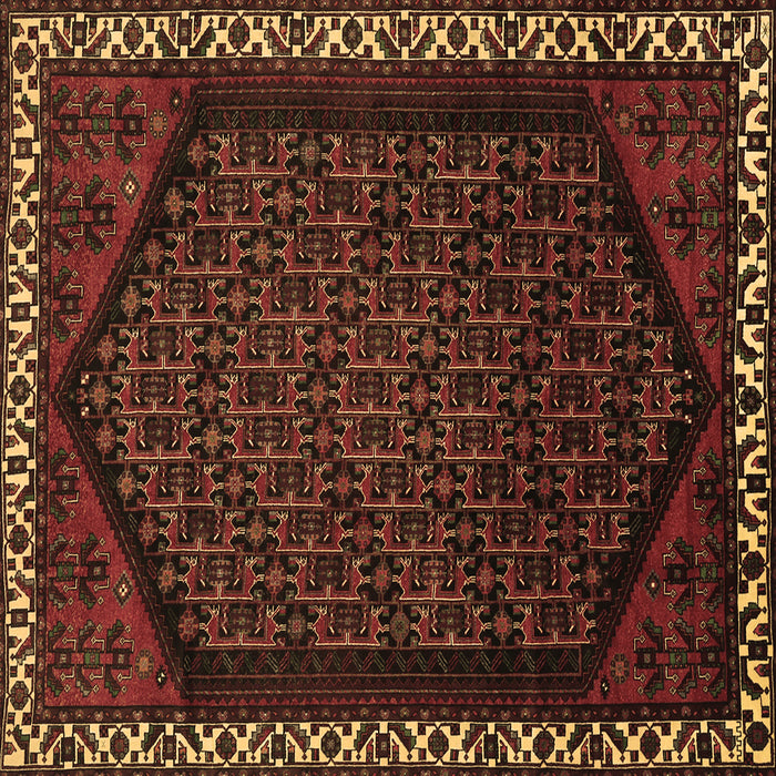 Square Persian Brown Traditional Rug, tr1120brn