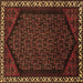 Square Persian Brown Traditional Rug, tr1120brn