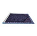 Sideview of Machine Washable Persian Blue Traditional Rug, wshtr1120blu