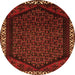 Square Persian Orange Traditional Rug, tr1120org