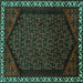 Square Persian Turquoise Traditional Rug, tr1120turq