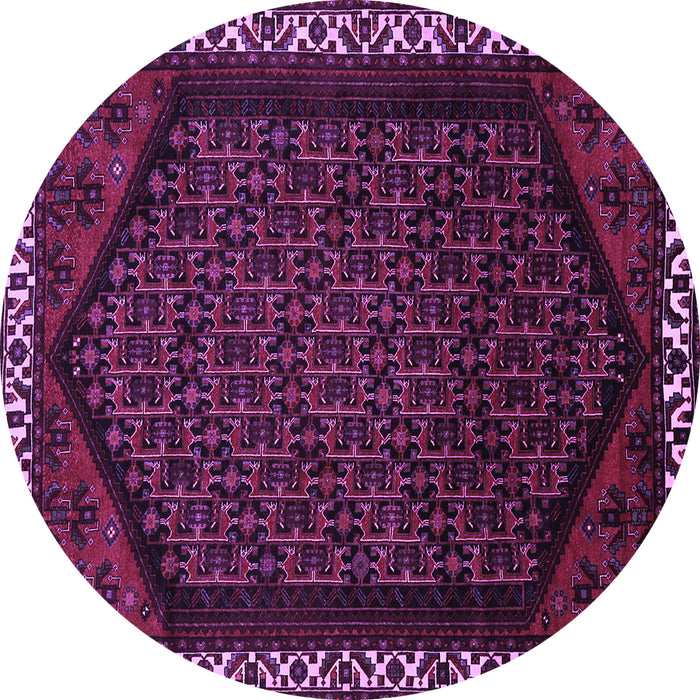 Round Persian Purple Traditional Rug, tr1120pur