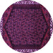 Round Persian Purple Traditional Rug, tr1120pur