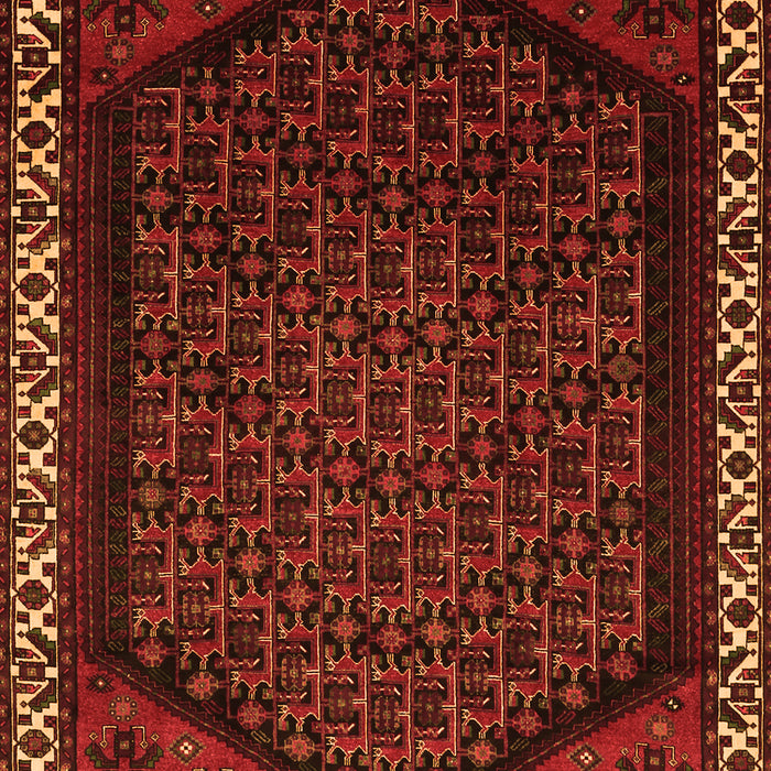 Serging Thickness of Machine Washable Persian Orange Traditional Area Rugs, wshtr1120org