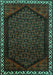 Machine Washable Persian Turquoise Traditional Area Rugs, wshtr1120turq