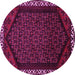 Round Persian Pink Traditional Rug, tr1120pnk