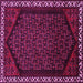 Square Machine Washable Persian Pink Traditional Rug, wshtr1120pnk