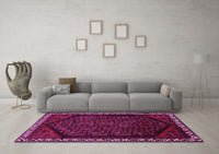 Machine Washable Persian Pink Traditional Rug, wshtr1120pnk