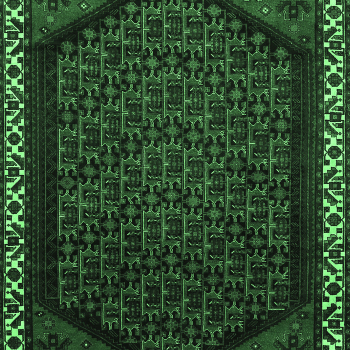 Machine Washable Persian Emerald Green Traditional Area Rugs, wshtr1120emgrn