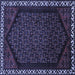 Square Persian Blue Traditional Rug, tr1120blu