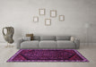 Machine Washable Persian Purple Traditional Area Rugs in a Living Room, wshtr1120pur