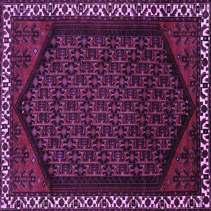 Square Machine Washable Persian Purple Traditional Area Rugs, wshtr1120pur