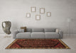 Machine Washable Persian Brown Traditional Rug in a Living Room,, wshtr1120brn