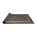 Sideview of Traditional Burgundy Brown Persian Rug, tr1121