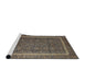 Sideview of Machine Washable Traditional Burgundy Brown Rug, wshtr1121