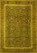 Machine Washable Persian Yellow Traditional Rug, wshtr1121yw