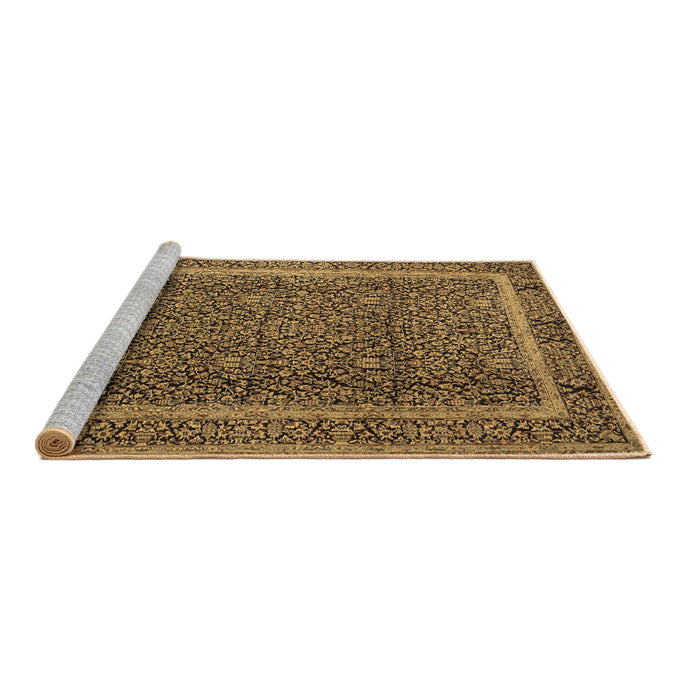 Sideview of Machine Washable Persian Brown Traditional Rug, wshtr1121brn