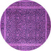Round Persian Purple Traditional Rug, tr1121pur