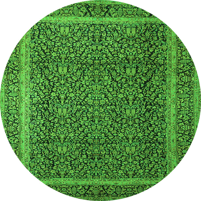 Square Persian Green Traditional Rug, tr1121grn