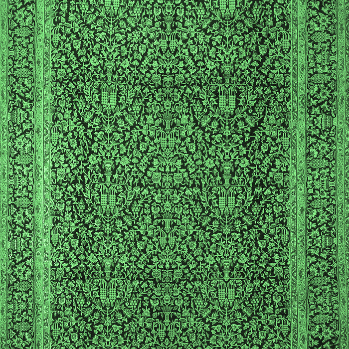 Machine Washable Persian Emerald Green Traditional Area Rugs, wshtr1121emgrn