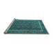 Sideview of Machine Washable Persian Light Blue Traditional Rug, wshtr1121lblu