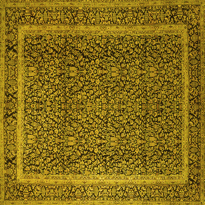 Square Persian Yellow Traditional Rug, tr1121yw
