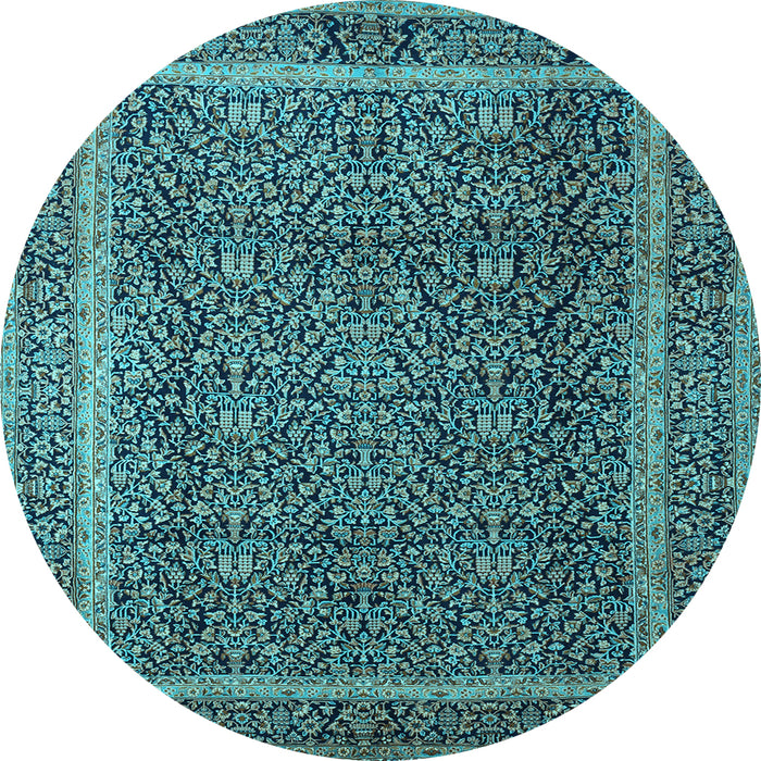Round Persian Light Blue Traditional Rug, tr1121lblu