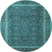 Round Persian Light Blue Traditional Rug, tr1121lblu