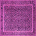 Square Machine Washable Persian Pink Traditional Rug, wshtr1121pnk