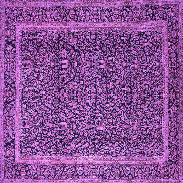 Square Machine Washable Persian Purple Traditional Area Rugs, wshtr1121pur