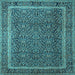 Square Persian Light Blue Traditional Rug, tr1121lblu