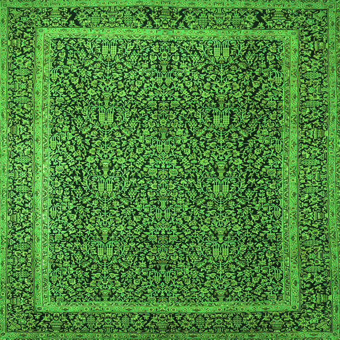 Serging Thickness of Persian Green Traditional Rug, tr1121grn