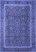 Machine Washable Persian Blue Traditional Rug, wshtr1121blu