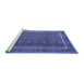 Sideview of Machine Washable Persian Blue Traditional Rug, wshtr1121blu