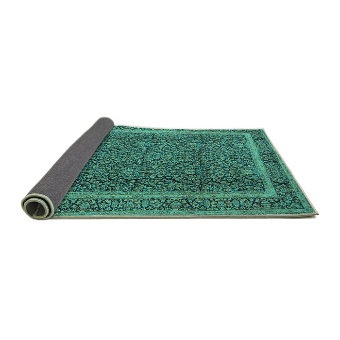 Sideview of Persian Turquoise Traditional Rug, tr1121turq