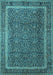 Machine Washable Persian Light Blue Traditional Rug, wshtr1121lblu