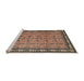 Sideview of Machine Washable Traditional Light Copper Gold Rug, wshtr1122