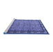 Sideview of Machine Washable Persian Blue Traditional Rug, wshtr1122blu